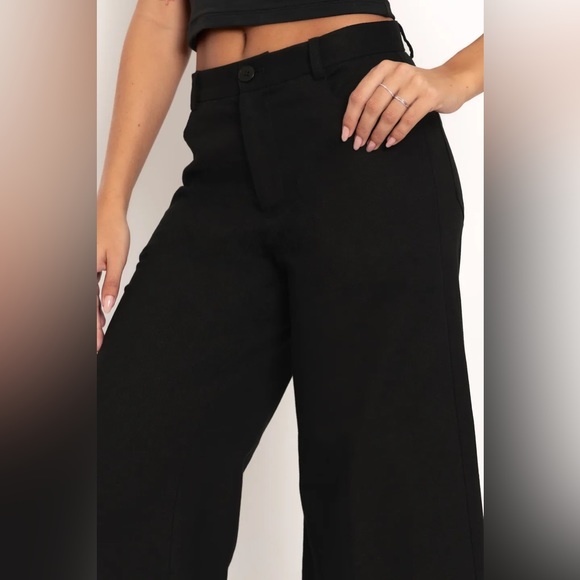 BLACKMILK Sweeper-Style Wide-Leg Mid-Rise BLACK STREET PANTS! UNISEX! - Picture 6 of 11